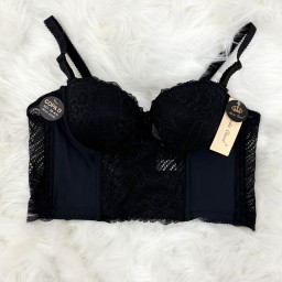 حمالة صدر سفنجة وعظم كيبور طويل دعم كامل Moda Clavel Padded Underwire Longline Bra - Full Support