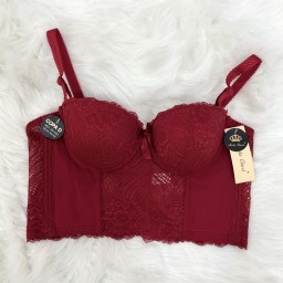 حمالة صدر سفنجة وعظم كيبور طويل دعم كامل Moda Clavel Padded Underwire Longline Bra - Full Support