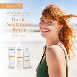 بايونكس برفنتيفا واقي شمس spf50+ مع كريم اساس فاتح 50 مل Bionnex Preventiva Sunscreen Cream SPF+50 Tinted  50ml