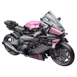 مجسم دراجة نارية رياضية من الليغو بتصميم ميكانيكي – اللون الوردي Mechanical Sport Motorcycle Building Blocks Pink