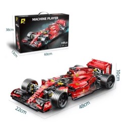 مجسم سيارة فورمولا 1 حمراء من مكعبات البناء Formula 1 Racing Car Building Blocks Red