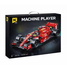 مجسم سيارة فورمولا 1 حمراء من مكعبات البناء Formula 1 Racing Car Building Blocks Red