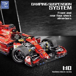مجسم سيارة فورمولا 1 حمراء من مكعبات البناء Formula 1 Racing Car Building Blocks Red