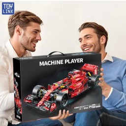 مجسم سيارة فورمولا 1 حمراء من مكعبات البناء Formula 1 Racing Car Building Blocks Red