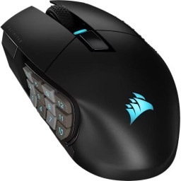 كورسيرScimitar Elite RGB ماوس الألعاب اللاسلكي، 16 زرًا قابلاً للبرمجة، بطارية تدوم حتى 150 ساعة، متوافق مع برنامج iCUE Corsair Scimitar Elite RGB Wireless MMO Gaming Mouse, 16 Programmable Buttons, Up to 150hrs Battery, iCUE Compatible