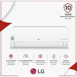 سبلت إل جي جداري 1.5 طن تحكم انفيرتر 6 مراحل LG Wall-Mounted Split AC, 1.5 Tons, Inverter Control