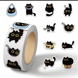 لفة ملصقات حيوانات القطط Cat Sticker Roll