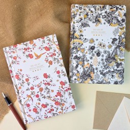دفتر رسم مقوى بنقوش الزهور والعصافير Hardcover Sketchbook