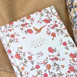 دفتر رسم مقوى بنقوش الزهور والعصافير Hardcover Sketchbook