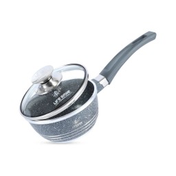 كسرولة ١٦ سم (قدر صلصة) بغطاء زجاجي Sauce Cookware with Glass Cover - 16 cm