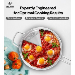 سيت مقلاة ستانلس ستيل من لايف سمايل 18/10 Frying pan set LIFESMILE 18/10