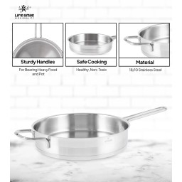 سيت مقلاة ستانلس ستيل من لايف سمايل 18/10 Frying pan set LIFESMILE 18/10