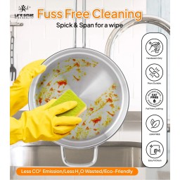 سيت مقلاة ستانلس ستيل من لايف سمايل 18/10 Frying pan set LIFESMILE 18/10