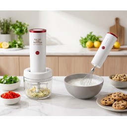 محضرة طعام كهربائية لا سلكية 2x1مع خفاقة 2-in-1 Cordless Electric Food Processor with Whisk