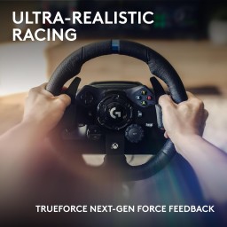 عجلة القيادة ودواسات Logitech G923 للسباق لأجهزة Xbox X|S وXbox One والكمبيوتر الشخصي Logitech G923 Racing Wheel and Pedals for Xbox X|S, Xbox One and PC