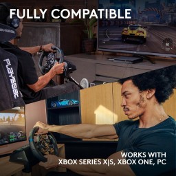 عجلة القيادة ودواسات Logitech G923 للسباق لأجهزة Xbox X|S وXbox One والكمبيوتر الشخصي Logitech G923 Racing Wheel and Pedals for Xbox X|S, Xbox One and PC
