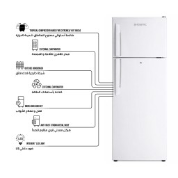 ثلاجة ومجمدة علوية نظام تبريد مباشر  - 260 لتر TOP MOUNT REFRIGERATOR - Defrost Type
