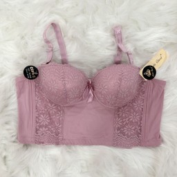 حمالة صدر سفنج وعظم زبده ليكرا طويل دعم كامل Moda Clavel Padded Underwire Lycra Longline Bra - Butter Smooth Back Support