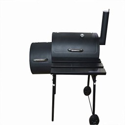 شواية باربيكيو فحم برميلية مع صندوق تدخين جانبي منفصل Offset Smoker