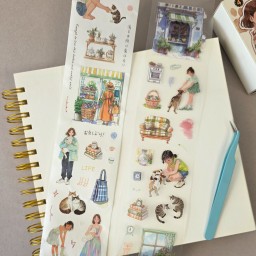 طقم بوكس ملصقات وأشرطة واشي Washi Tape Sticker Box Set