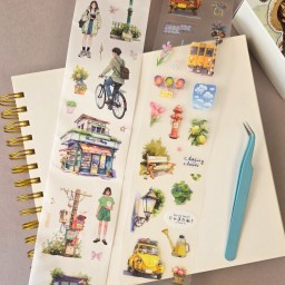 طقم بوكس ملصقات وأشرطة واشي Washi Tape Sticker Box Set