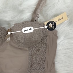 حمالة صدر سفنج وعظم زبدة ليكرا طويل دعم كامل Moda Clavel Padded Underwire Lycra Longline Bra - Butter Smooth Back Support