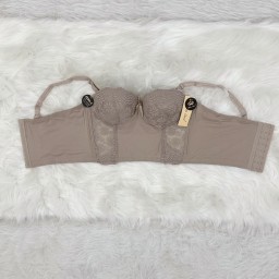 حمالة صدر سفنج وعظم زبدة ليكرا طويل دعم كامل Moda Clavel Padded Underwire Lycra Longline Bra - Butter Smooth Back Support
