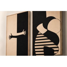 لوحة تجريدية ثنائية canvas