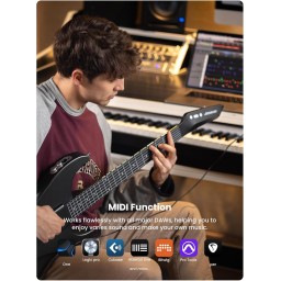 كيتار ذكي AeroBand Smart Guitar With Silicone Strings, Detachable Fretboard, Headphone Jack, Built-in Speaker and Drum system AeroBand Smart Guitar With Silicone Strings, Detachable Fretboard, Headphone Jack, Built-in Speaker and Drum system