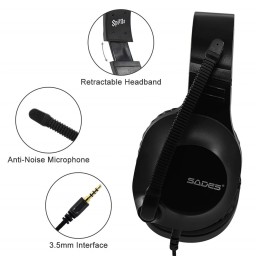 سماعة ألعاب سيدس سبيريتس السلكية متعددة المنصات SADES Spirits Multi-Platform Wired Gaming Headset