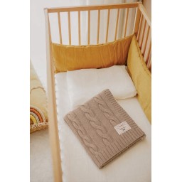 بطانية أطفال تريكو بنمط جديلة 80x100 سم - بيج Baby Knitted Cable Knit Blanket 80x100 cm - Beige