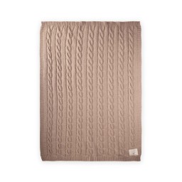 بطانية أطفال تريكو بنمط جديلة 80x100 سم - بيج Baby Knitted Cable Knit Blanket 80x100 cm - Beige