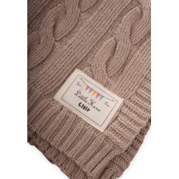 بطانية أطفال تريكو بنمط جديلة 80x100 سم - بيج Baby Knitted Cable Knit Blanket 80x100 cm - Beige