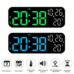 ساعة حائط رقمية LED ذكية 4 في 1 4-in-1 LED Digital Wall Clock