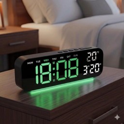 ساعة حائط رقمية LED ذكية 4 في 1 4-in-1 LED Digital Wall Clock