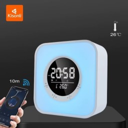 سماعة بلوتوث ذكية Kisonli Q6A مع مصباح RGB وساعة رقمية Kisonli Q6A RGB Bluetooth Speaker with Digital Clock
