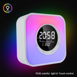 سماعة بلوتوث ذكية Kisonli Q6A مع مصباح RGB وساعة رقمية Kisonli Q6A RGB Bluetooth Speaker with Digital Clock