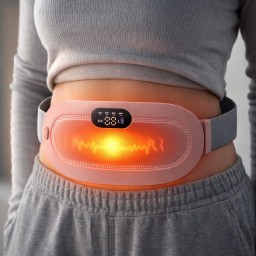 حزام تدفئة ذكي للبطن والخصر مع اهتزاز – قابل للشحن USB Smart heating belt for abdomen and waist with vibration – USB rechargeable