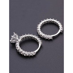 طقم خواتم كريستال Silver Crystal Ring Set