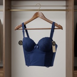 حمالة صدر سفنج وعظم زبدة ليكرا طويل دعم كامل Moda Clavel Padded Underwire Lycra Longline Bra - Butter Smooth Back Support
