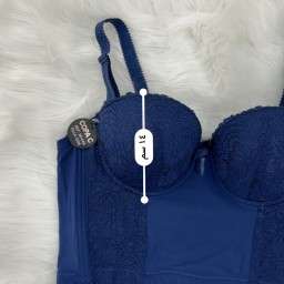 حمالة صدر سفنج وعظم زبدة ليكرا طويل دعم كامل Moda Clavel Padded Underwire Lycra Longline Bra - Butter Smooth Back Support