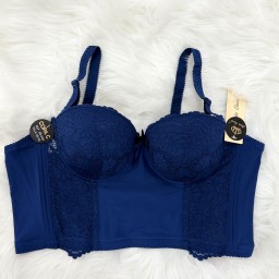 حمالة صدر سفنج وعظم زبدة ليكرا طويل دعم كامل Moda Clavel Padded Underwire Lycra Longline Bra - Butter Smooth Back Support