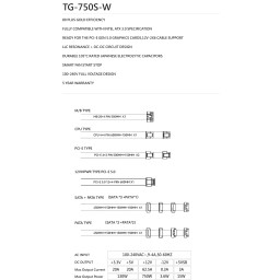 مزود طاقة Thermalright TG750S-W بقدرة 750 واط 80+ Gold - أبيض Thermalright TG750S-W 750W 80+ Gold Power Supply (White)