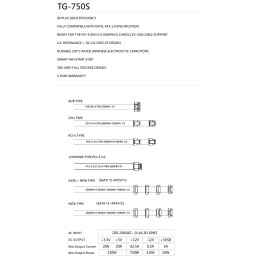 مزود طاقة Thermalright TG750S بقدرة 750 واط 80+ Gold - أسود Thermalright TG750S 750W 80+ Gold Power Supply (Black)