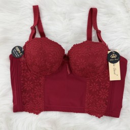 حمالة صدر سفنج وعظم زبدة ليكرا طويل دعم كامل Moda Clavel Padded Underwire Lycra Longline Bra - Butter Smooth Back Support
