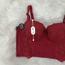 حمالة صدر سفنج وعظم زبدة ليكرا طويل دعم كامل Moda Clavel Padded Underwire Lycra Longline Bra - Butter Smooth Back Support
