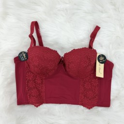 حمالة صدر سفنج وعظم زبدة ليكرا طويل دعم كامل Moda Clavel Padded Underwire Lycra Longline Bra - Butter Smooth Back Support