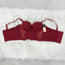 حمالة صدر سفنج وعظم زبدة ليكرا طويل دعم كامل Moda Clavel Padded Underwire Lycra Longline Bra - Butter Smooth Back Support
