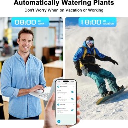 مؤقت مياه ذكي يعمل بتقنية الواي فاي من ميروس لخرطوم الحديقة مع مدخل ومخرج نحاسيين Meross Smart Wi-Fi Water Timer for Garden Hose with Brass Inlet & Outlet (Works with Apple HomeKit, Alexa & Google Assistant)
