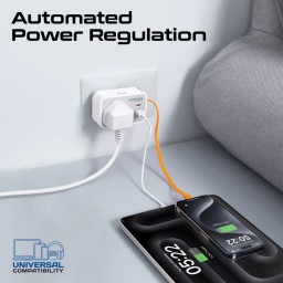 شاحن متعدد الوظائف بمقبس تيار متردد مع كابل USB-C Multifunctional charger with AC plug and USB-C cable